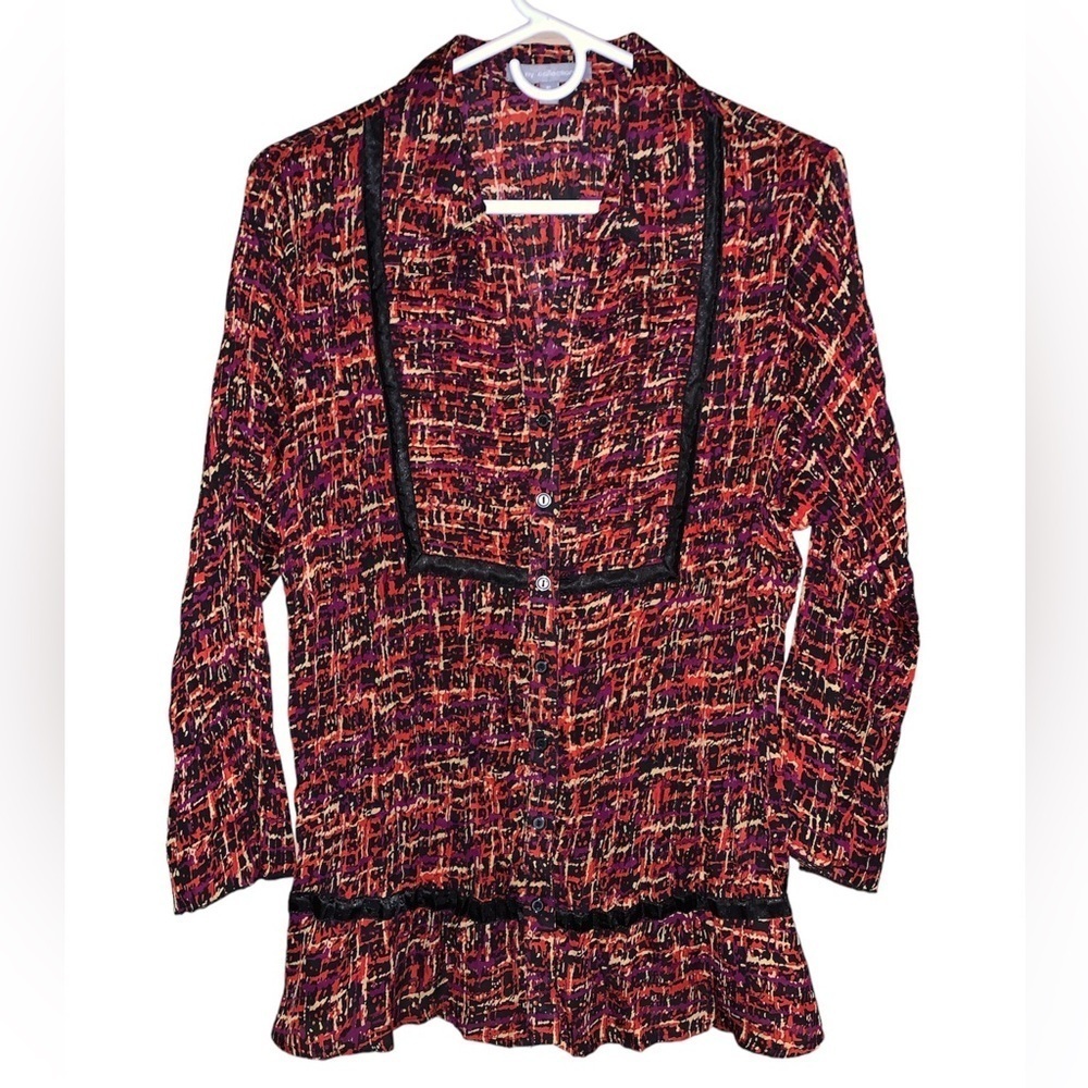 NY Collection Xl blouse red black lightweight